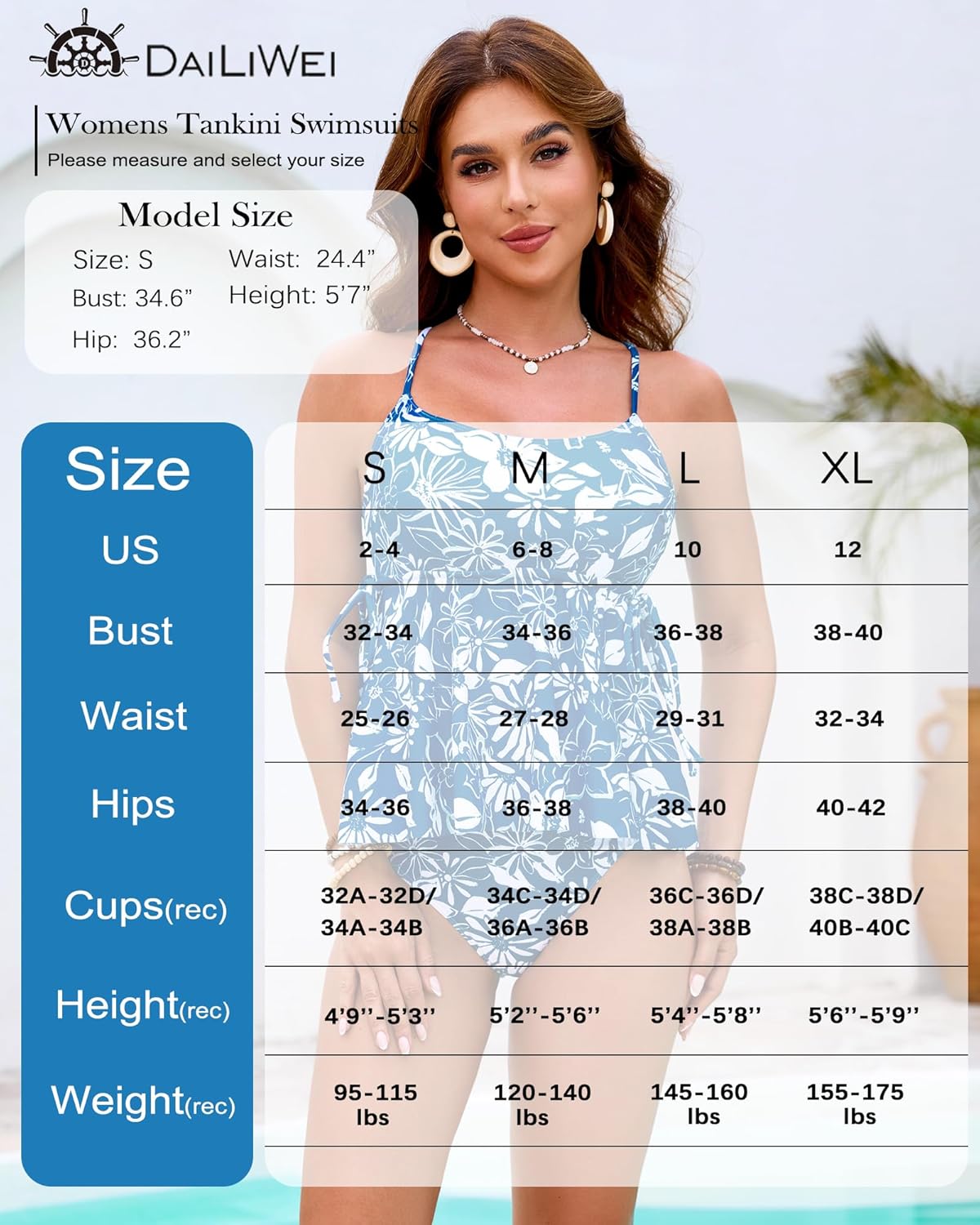DaiLiWei Two Piece Tankini Swimsuits for Women Tummy Control Bathing Suit Flowy Modest High Waisted Swim Suits Teens Girls - Image 7