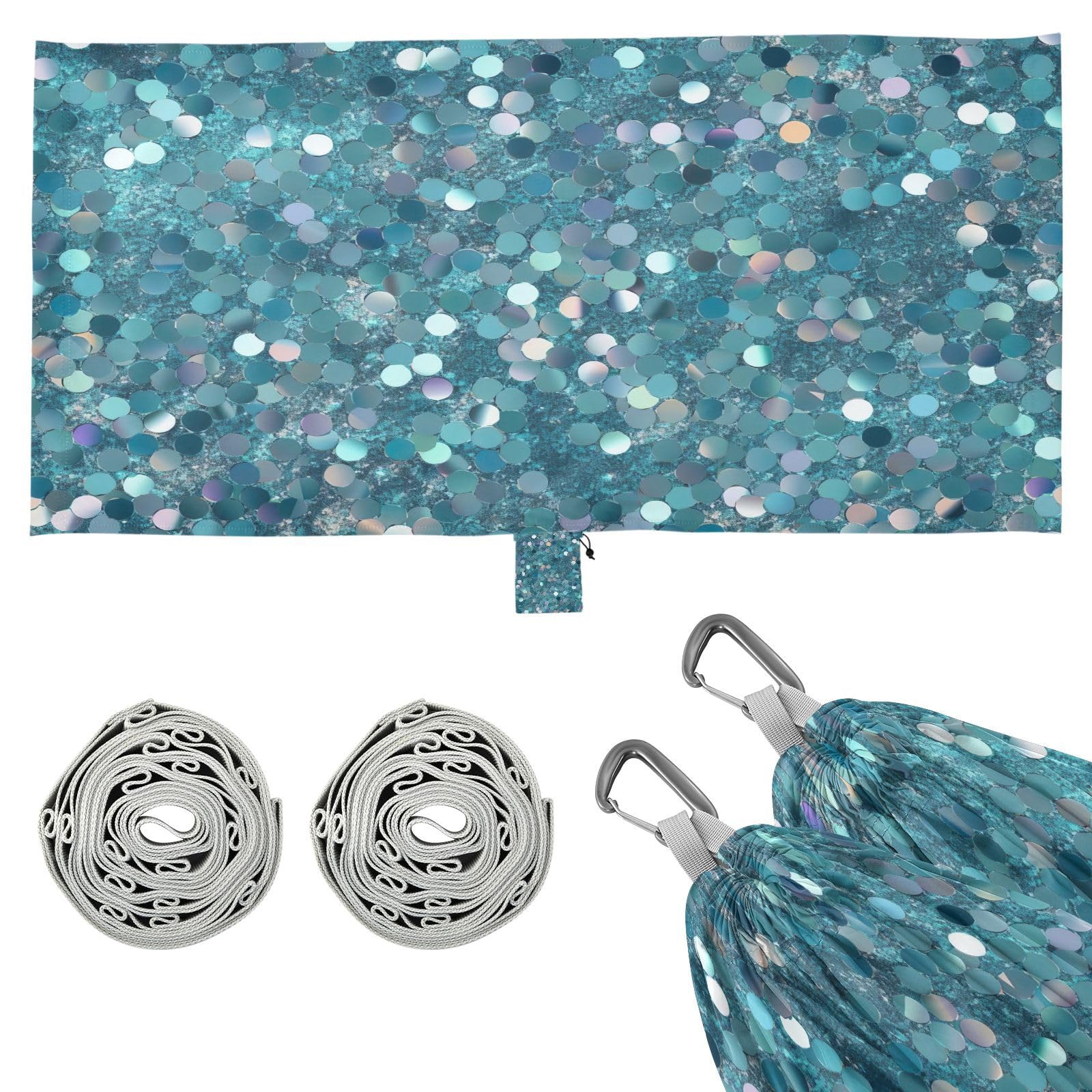 ATTX Glitter Pattern Camping Hammock - Lightweight & Portable Hammocks, Heavy Duty 330lbs Capacity for Indoor, Hiking, Backpacking, Travel, Backyard, Beach#507