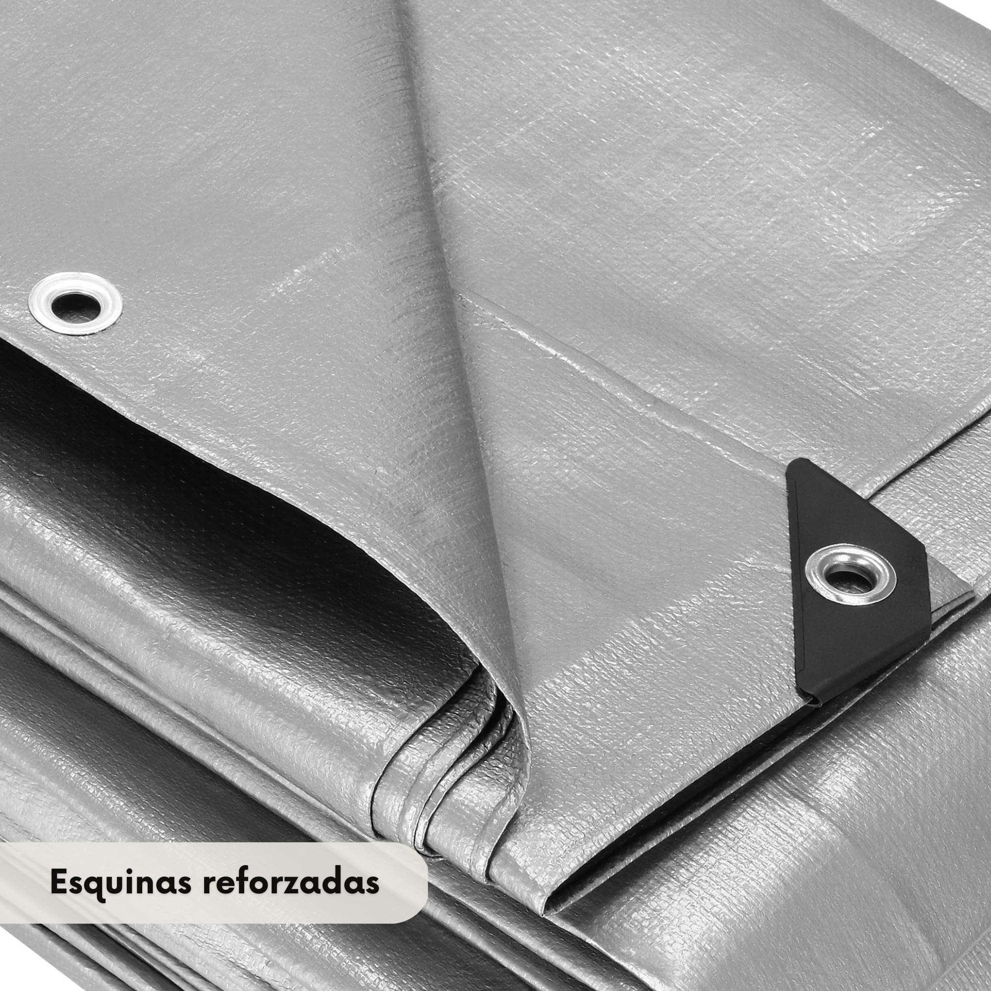 SPRINGOS Lona impermeable con ojales, 4 x 7 m, resistente al desgarro, lona protectora para leña de chimenea, muebles de jardín, cubierta de barco, PE 210 g/m2