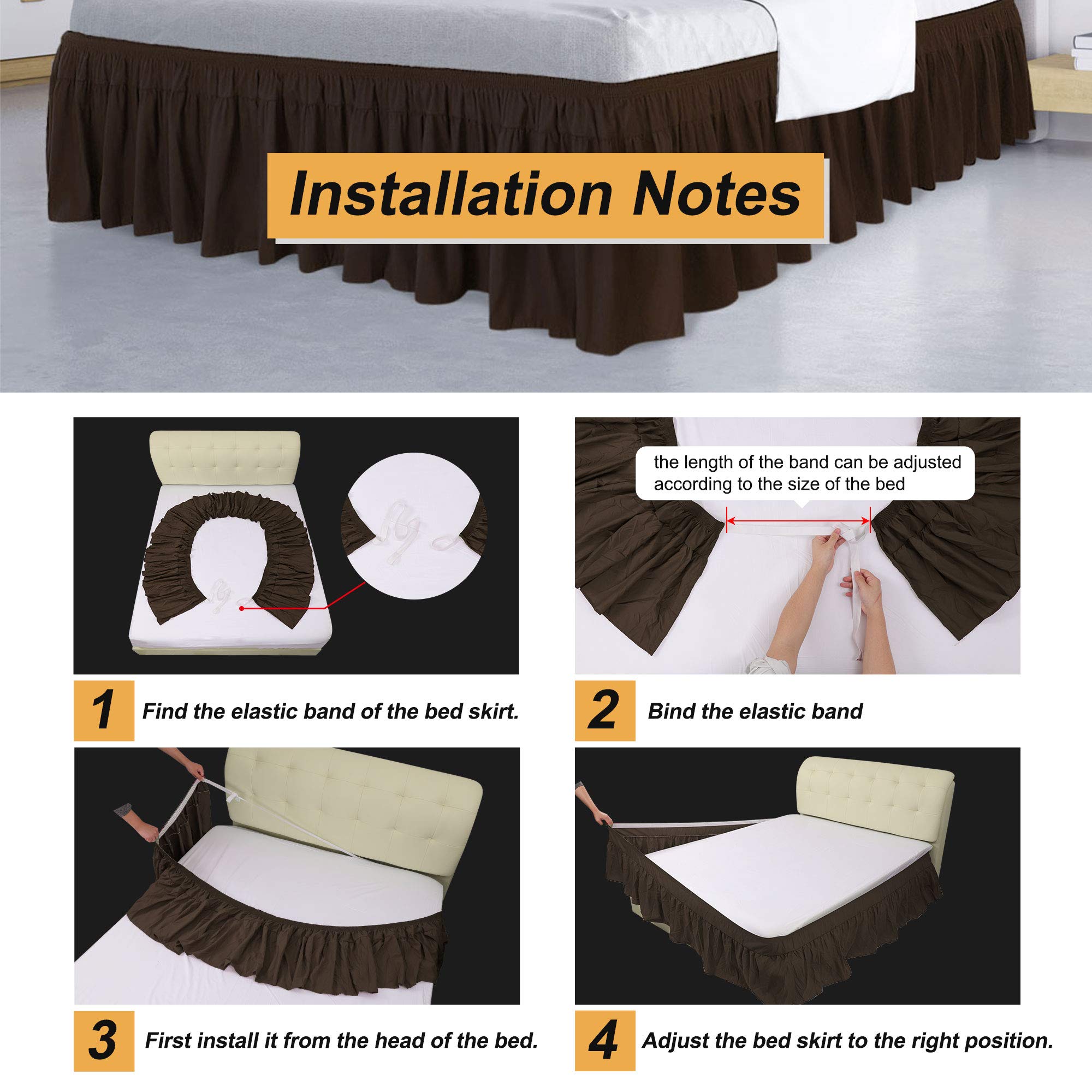 PiccoCasa ベッドスカート ポリエステル 北欧　ベッドカバー　フリル Amazon｜PiccoCasa ベッドスカート ポリエステル 無地 北欧 プリーツ