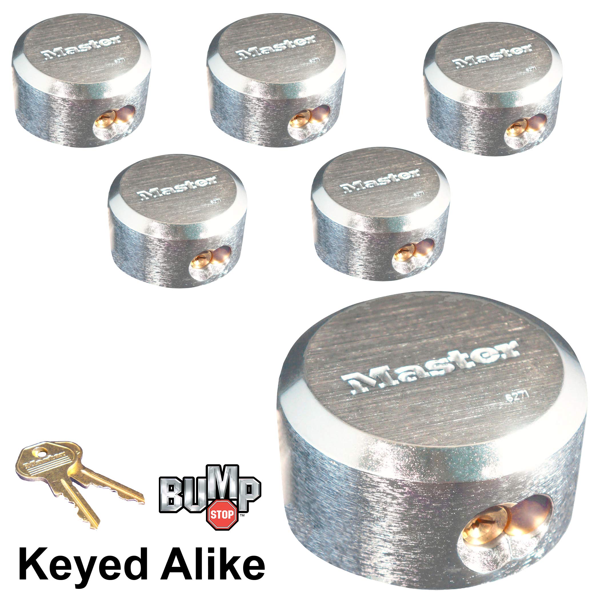 Master Lock Candado de grillete oculto de la serie Pro, con llave igual 6271NKA-6 con tecnología BumpStop