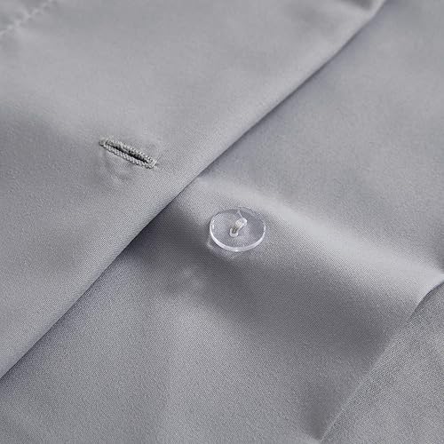 Miniatura 3 de Mellanni Juego de funda de edredón tamaño King de 5 piezas, suave y refrescante, 1 funda de edredón, 2 fundas de almohada, cierre de botón y lazos