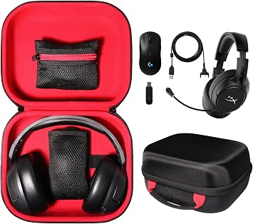 Gaming Headset Case for HyperX Cloud II, Cloud Alpha, Cloud Alpha S, Cloud and all Cloud series, Kinston series, gaming gear organizing case for gaming mouse, slim portable hard drive/SSD