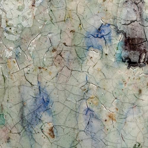 Miniatura 9 de Creative Co-Op Maceta grande de terracota con esmalte agrietado, azul