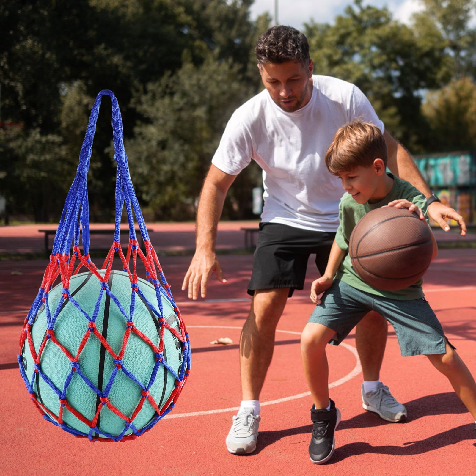 REBECASKYENS Bolsa de malla para pelotas de fútbol, baloncesto y voleibol, 2 piezas, cierre de cordón