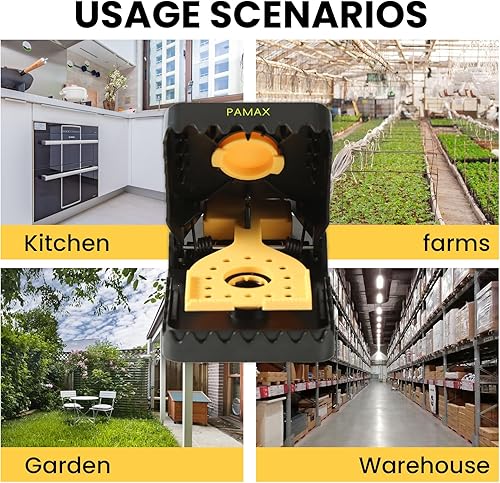 Miniatura 5 de Trampas para ratones PAMAX, trampas para ratones para el hogar, interior y exterior, rápidas y efectivas, reutilizables, carcasa de plástico ABS