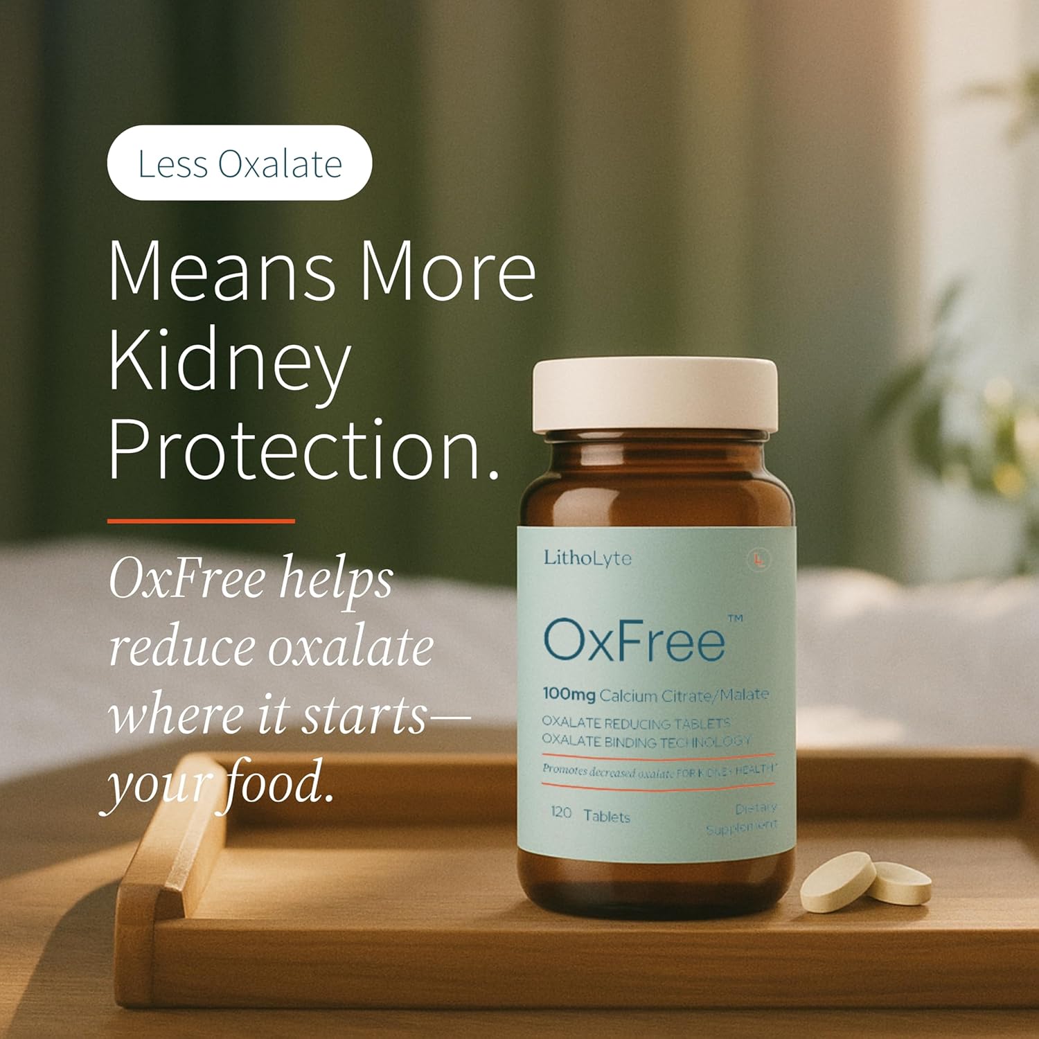 OxFree® | Kidney Health Support & Protector | Oxalate Reducing Tablets for Calcium Oxalate Balance | Science-Based Support Beyond Cleanse, Detox, or Stone Dissolver Supplements | 120 Tablets - Image 2