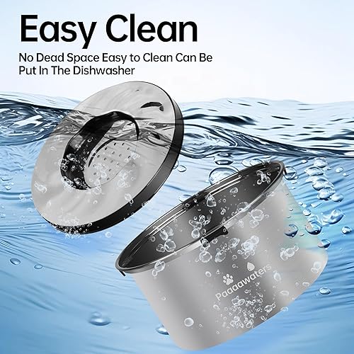 Miniatura 7 de Cuenco de agua grande para perros de 5.6L190 onzas, dispensador de agua para perros sin derrames, sin goteo, con disco flotante, cuenco de agua de