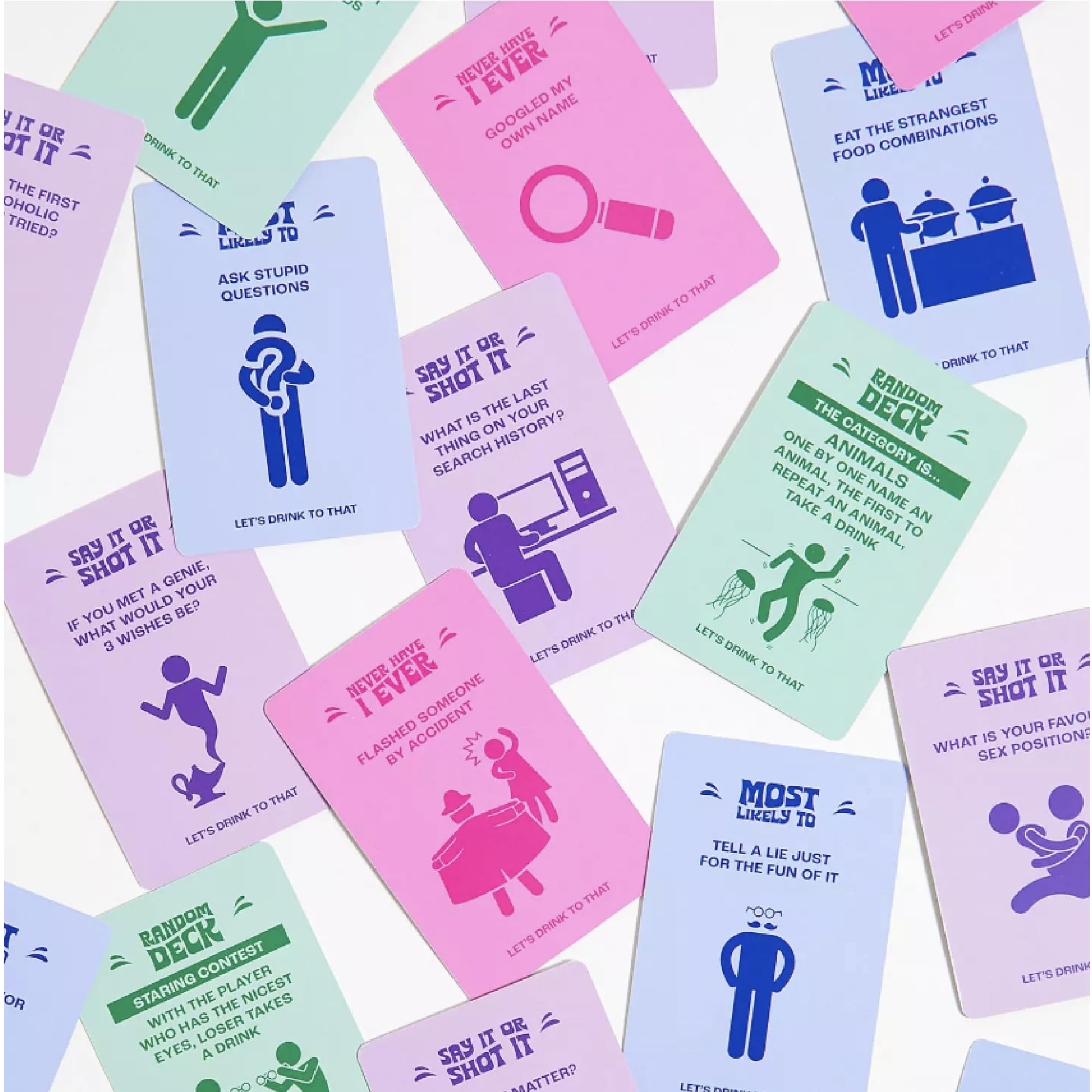 Let's Drink To That - Das ultimative Trinkkartenspiel | Trinkkartenspiel für Partys, Studenten, Junggesellenabschied + Junggesellinnenabschied | Kartenspiel für Uni Freshers | Hausparty-Spiel |