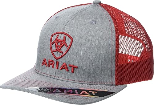 ARIAT Gorra con logotipo compensado Richardson 112 para hombre Negro, Marrón/Café, Rojo/Gris