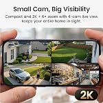 aosu Outdoor Security Cameras Wireless Home Surveillance System with aosuBase, Battery Powered, Cross-Camera Tracking, True 2K HD Color Night Vision, Spotlight, Motion Alert, Easy Setup, 6-Cam-Kit