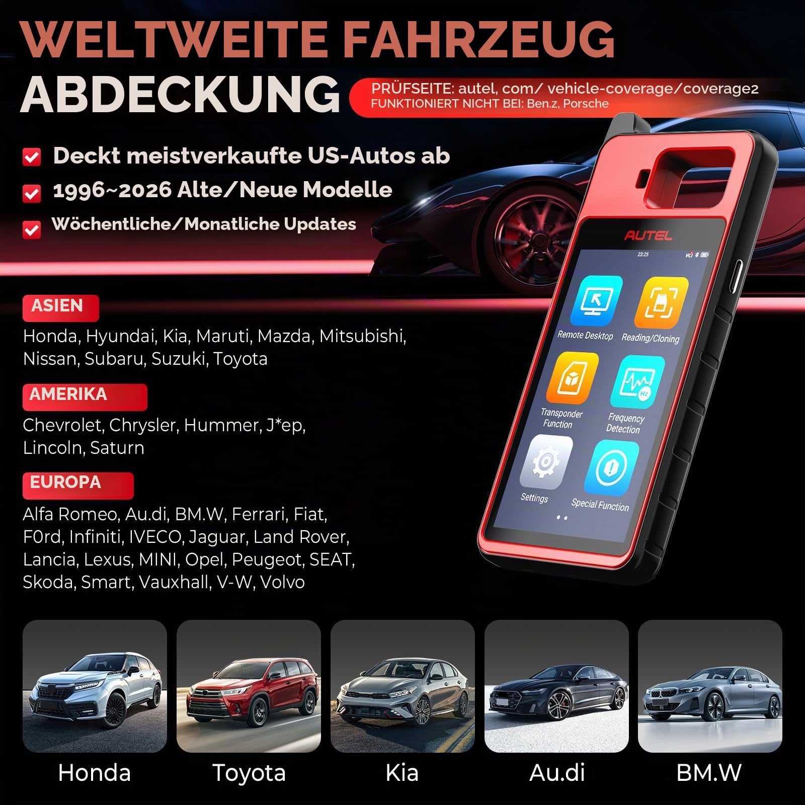 Autel MaxiIM KM100E Autoschlüssel Programmierer, 2026 wie KM100 KM100(X) KFZ Schlüssel Programmiergerät, Lite Ver. von IM508S IM608S II Diagnosegerät Auto, Integrierter APB112, OBD Lernen, Auto VIN | 60s Schnellschlüsselgenerierung, Transponder klonen/bea