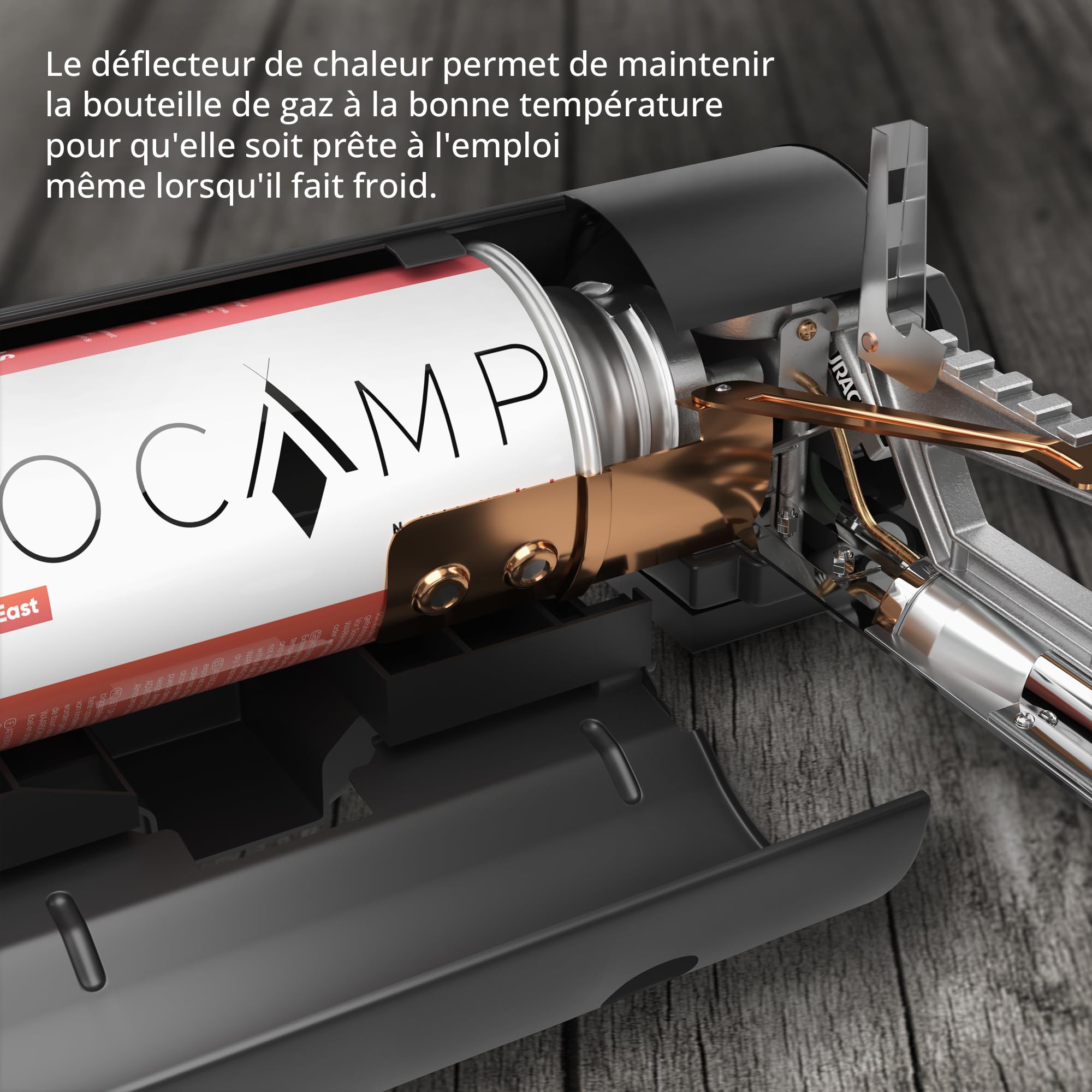 EVOCAMP Réchaud de Camping Compatible Avec Cartouches de Gaz 227g - Pliable Avec Sac de Transport, Plaque Chauffante et Allumage Piézoélectrique pour Intérieur/Extérieur