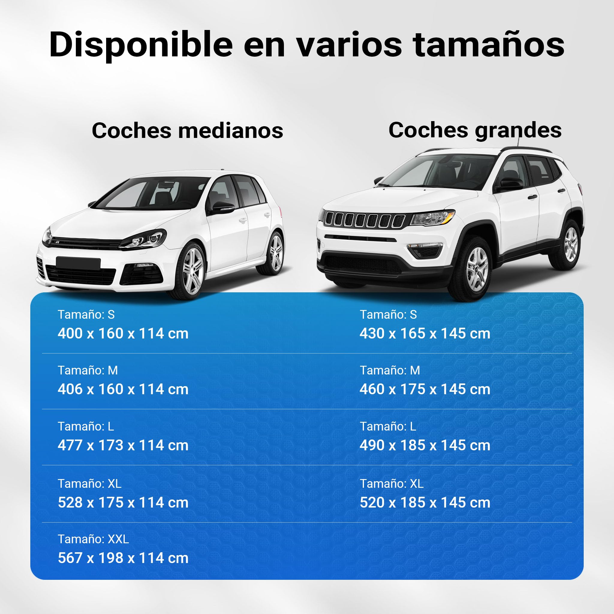XPOtool Funda para Coche XXL Exterior Cubierta Impermeable Lona contra Granizo, Nieve y Lluvia