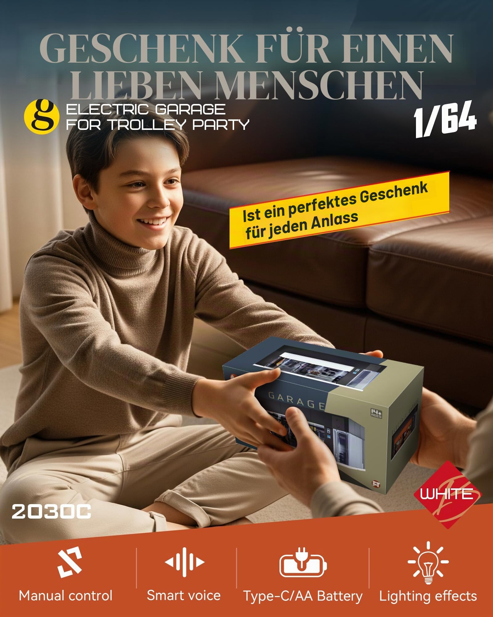 1/64 Maßstab Druckguss-Vitrine für Hot Wheel-Aufbewahrung mit LED-Lichtern, stapelbare elektrische Garage mit Sprachsteuerung, 3 austauschbare 3D-Szenen-Parkplatz-Diorama für Modellautos
