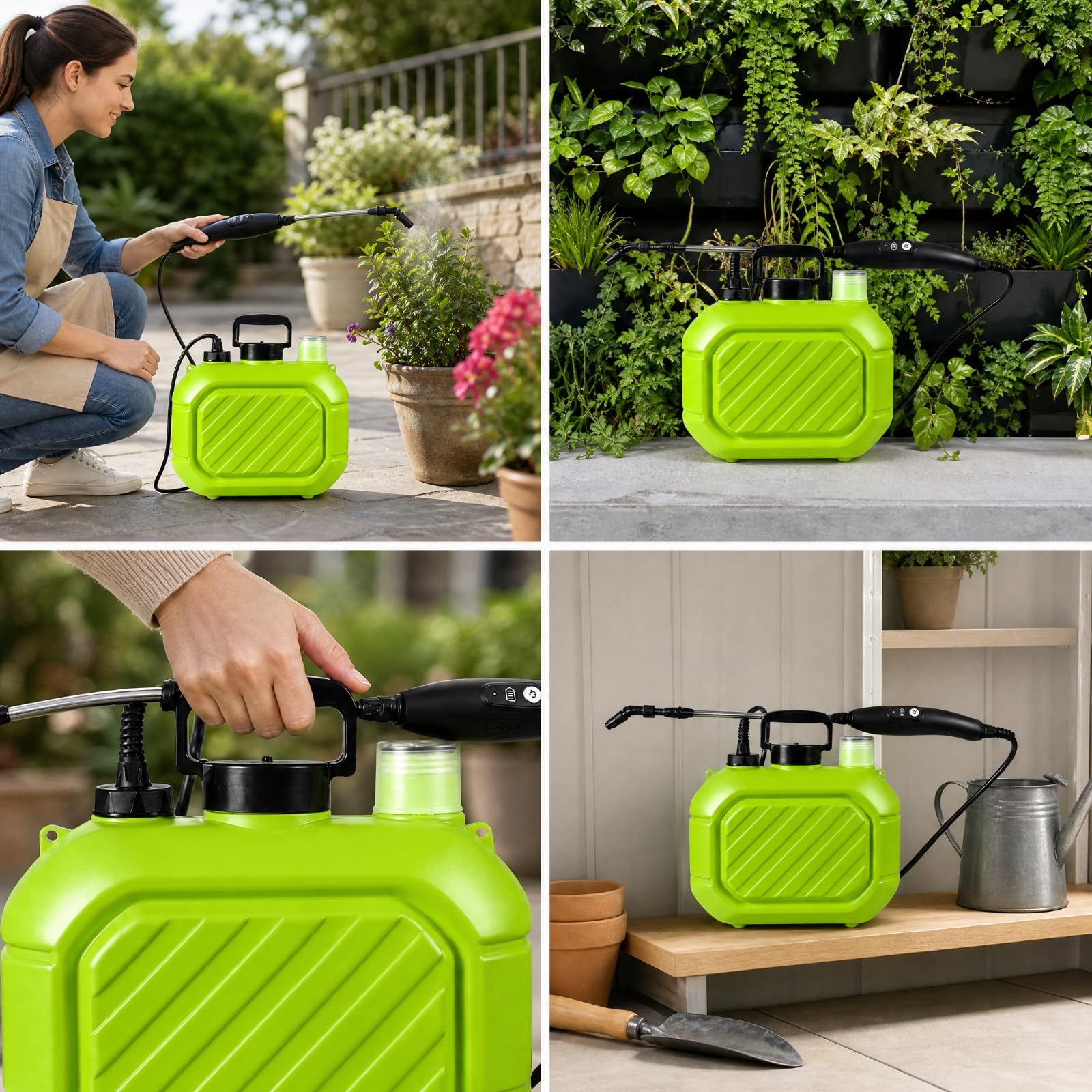 Pulvériteur Électrique Réservoir 5 L Polyvalent Pulvériteur à Pile Buse Réglable Portable pr Serre, Style C