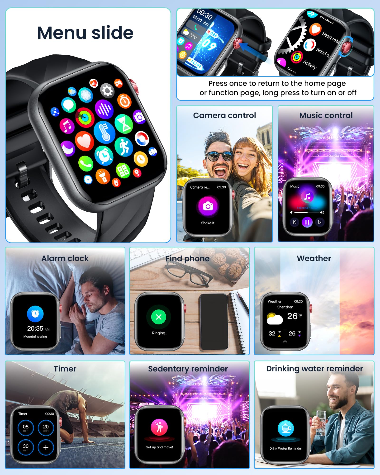Reloj Inteligente Hombre Smartwatch con ECG+HRV: 1.97'' AMOLED Smart Watch con BIM Bluetooth Llamadas Temperatura Corporal Digital Pulsera con Presión Arterial Sueño Spo2 iOS Android