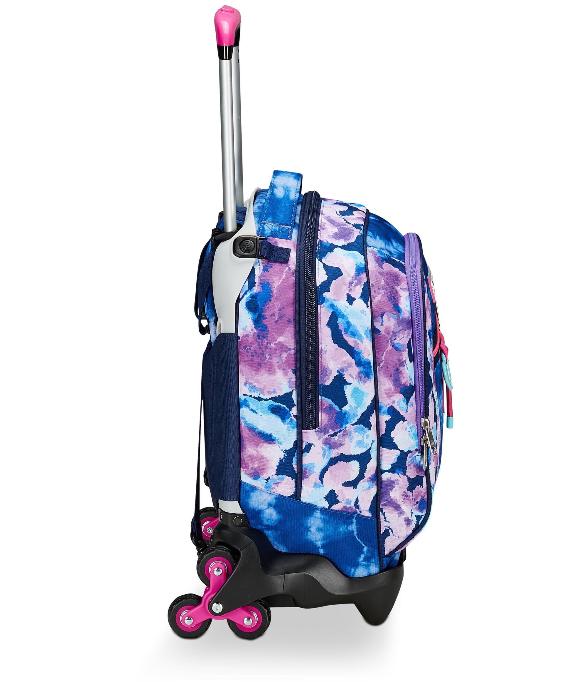 Seven Zaino Trolley Scuola Elementare Bambina 3 ruote, Zaino Sganciabile, Doppio Uso, Spallacci a Scomparsa, viola rosa
