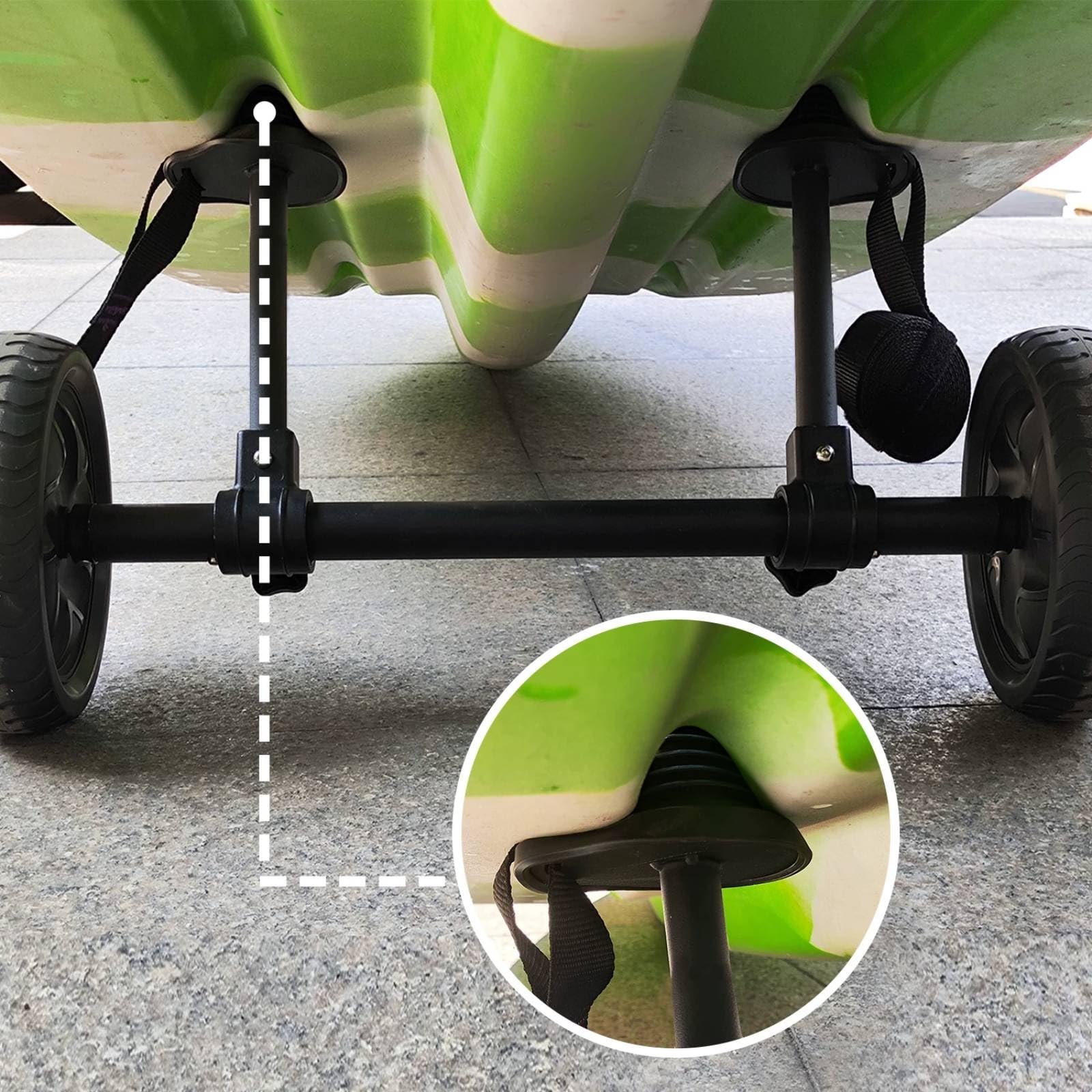 Bootswagen mit Gurtband vstellbar Kajakwagen stabil Kajakwagen mit Luftreifen für, Sport, Strand