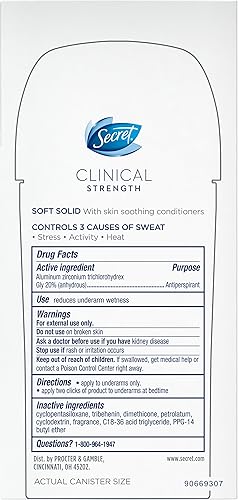 Miniatura 2 de Secret Antitranspirante y desodorante para mujeres fuerza clínica suave sólido aroma de lavanda limpia 26 oz