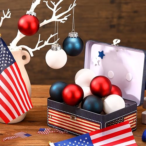 Miniatura 5 de Leitee Bola colgante de Navidad patriótica para árbol de Navidad, adorno de Navidad, decoración de boda, bola para colgar para árbol de Navidad,
