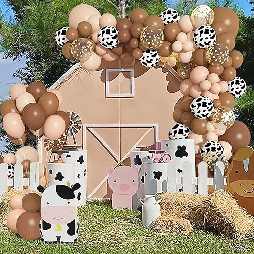 Miniatura 5 de Kit de arco de guirnalda de 170 globos de vaquero, globos con impresión de confeti de color marrón neutro para decoración de fiesta temática