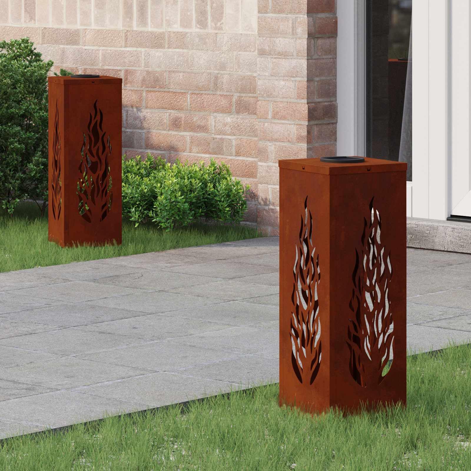 vidaXL Solar LED Weg Licht 2 pcs Bronze Wetterfeststahl, Garten und Terrasse, moderne Wegbeleuchtung, solarbetriebene Außenlichter, langlebige Landschaftslichter