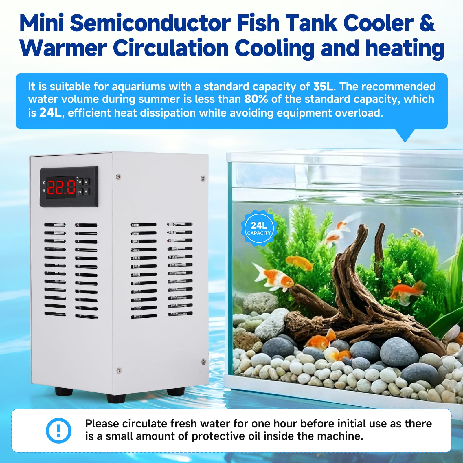 BAOSHISHAN 30L Mini acquario refrigeratore 120W Piccolo acquario refrigeratore per serbatoio di pesce