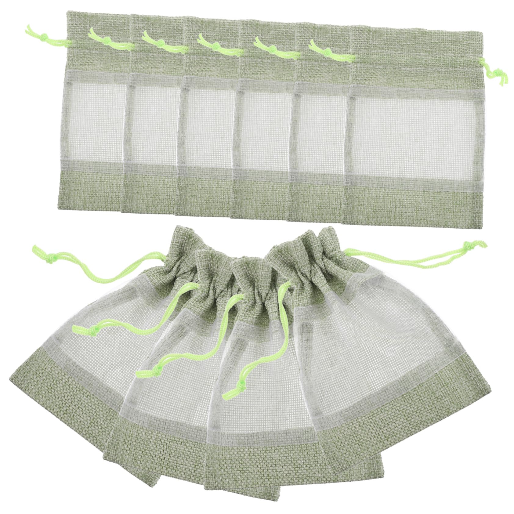 HOLIDYOYO 10pcs Clear Drawstring Storage Bags Small Organizers for Jewelry Candy Travel Use Lightweight Mesh Pouches Easy Open Design for Home and Party Favors