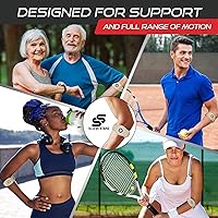 Vista 5 de Sleeve Stars - Codera de Codo de Tenis para Mujeres - Correa de Tenis Ajustable, Codera de Codo de Golfista para Hombres, Contrafuerza para Codo