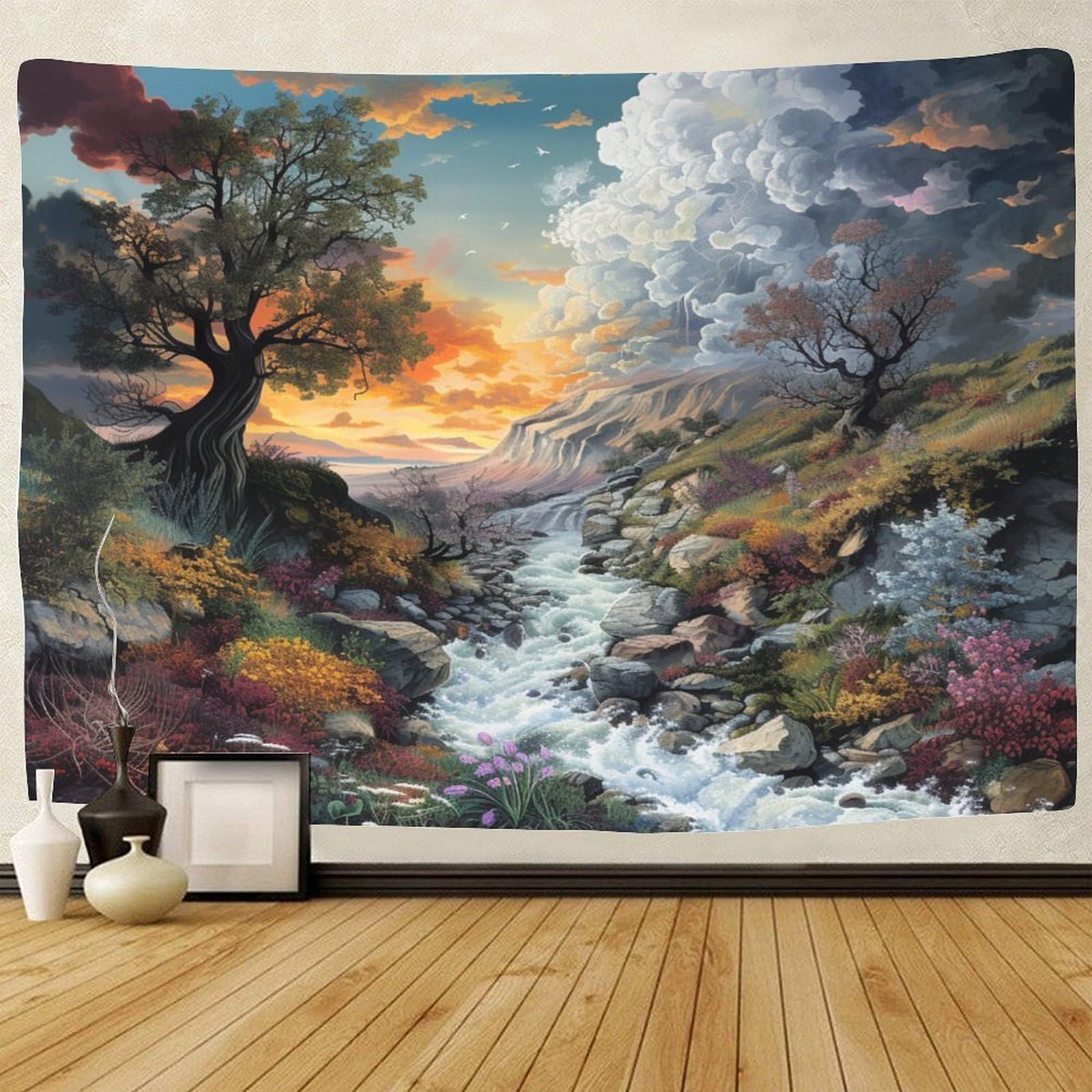Tiiczaakl Style-1 Beautiful Scenery Tapestry 3D Print Tapestries Wall Hanging Wall Cloth Background Home Decor For Decorations Bedroom Party Beach Living Room Dorm 130Cmx150cm