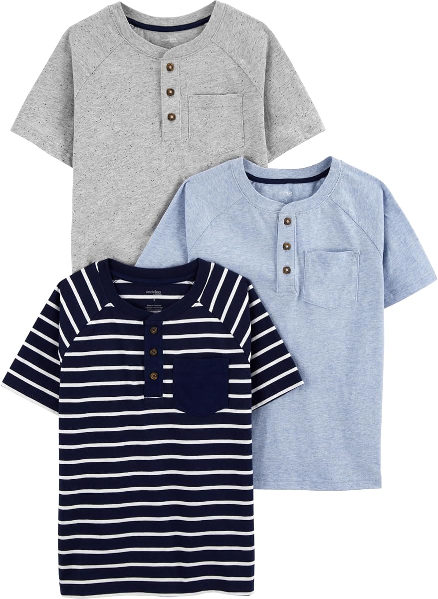 Simple Joys by Carter's Camisetas de manga corta para bebés, paquete de 3