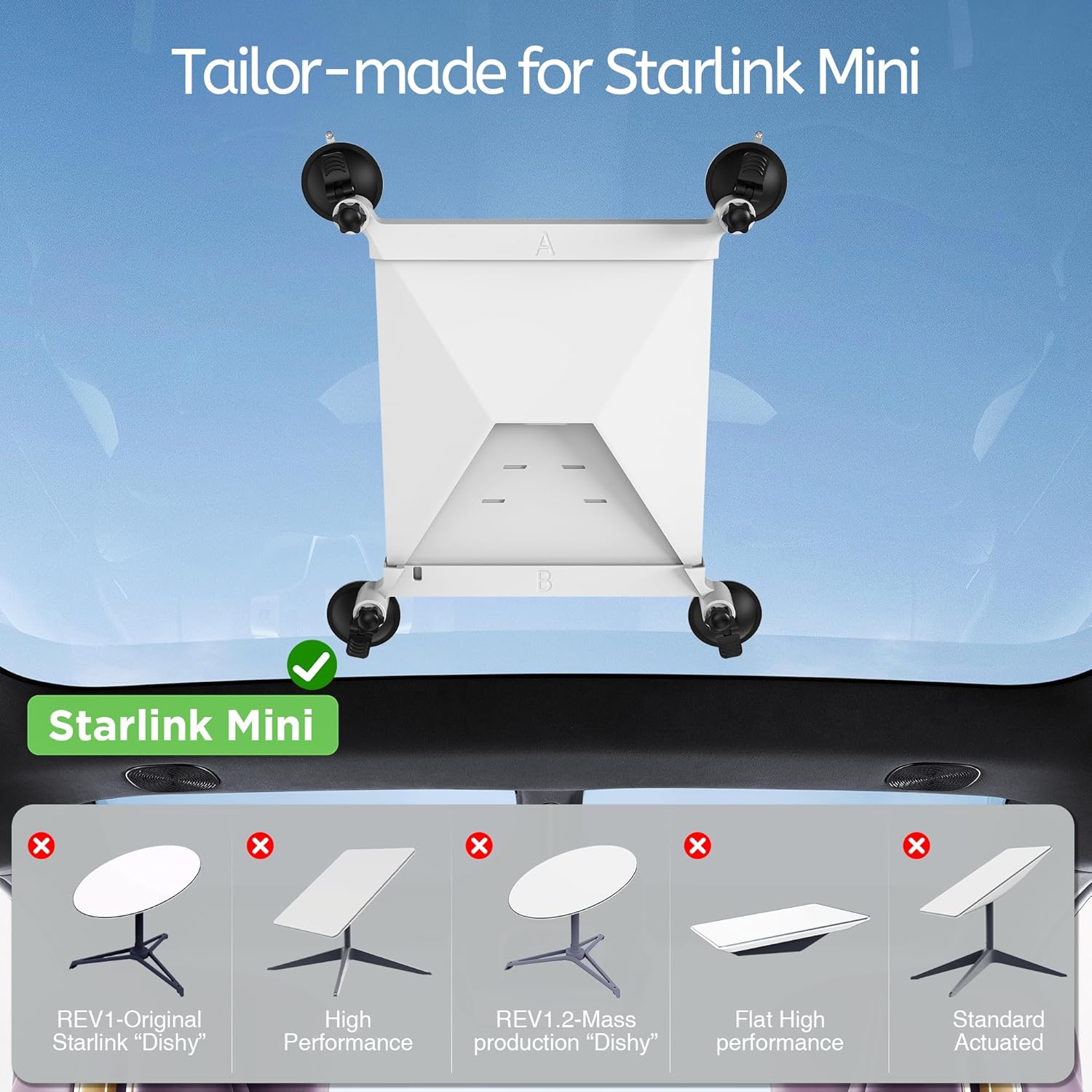 Starlink Mini Protective Case Silicone Cover with Car Sunroof Mount