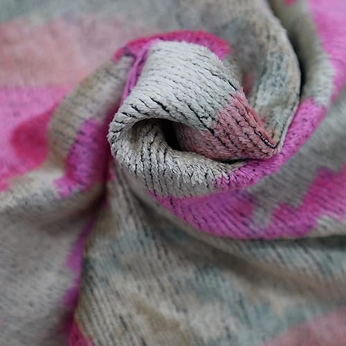 Miniatura 2 de Almohada decorativa hecha a mano con relleno de plumón alta calidad rosa y beige funda de cojín de seda de terciopelo suave para sala de estar sofá