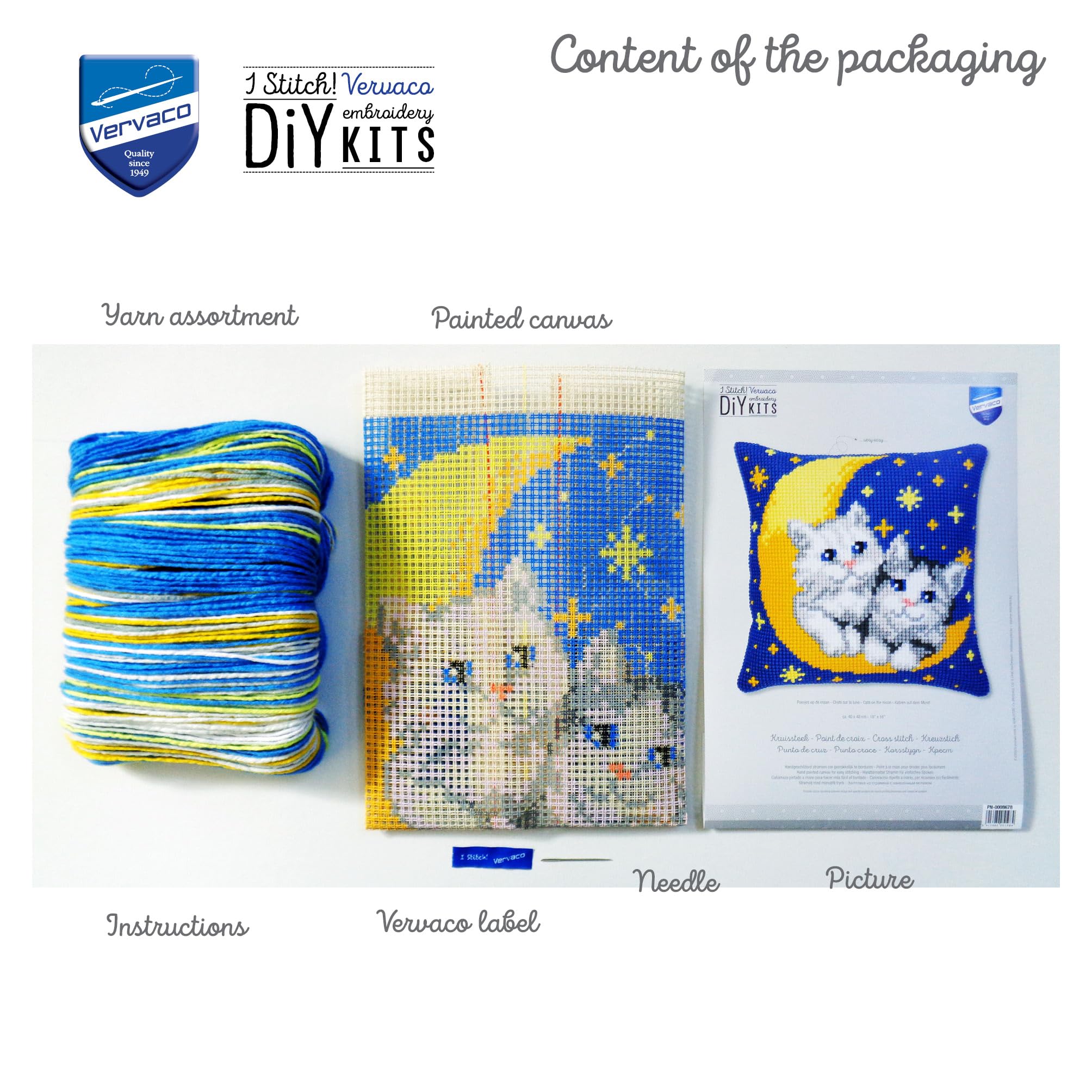 VERVACO Kit Cuscino Punto Croce Camelia Set Ricamo Principianti Cuscini Gobelin Decorativi ca. 40 x 40 cm Accessori per Lavoretti Creativi DIY Casa Decor Hobby Adulti Cross Stitch