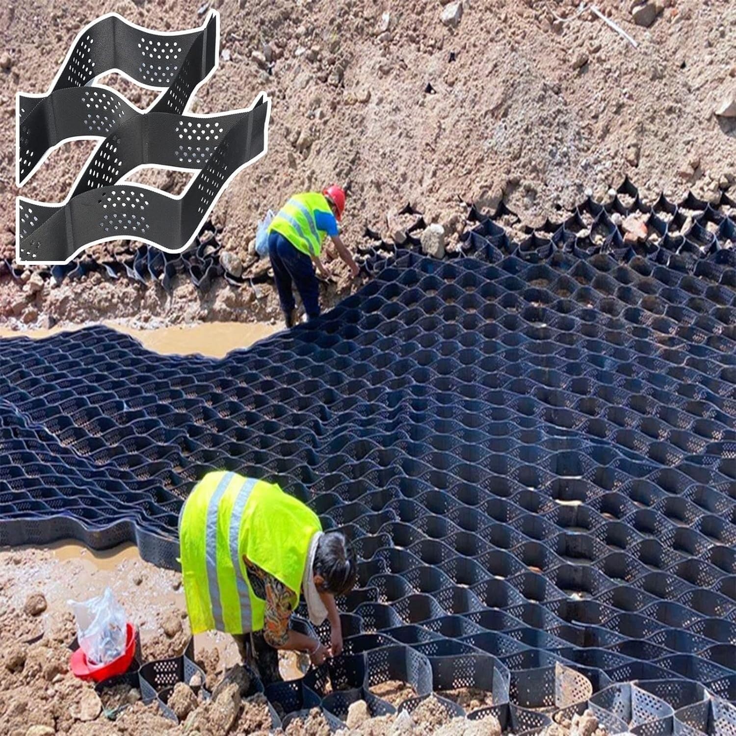 Grilles d'allée en PEHD pour stabiliser les sols et créer un accès propre sans boue
