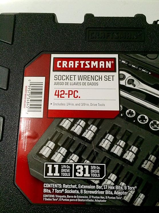 Craftsman 42 pc. Hex and Torx Bit Socket Super Set, 1/4 and 3/8 in. Drives