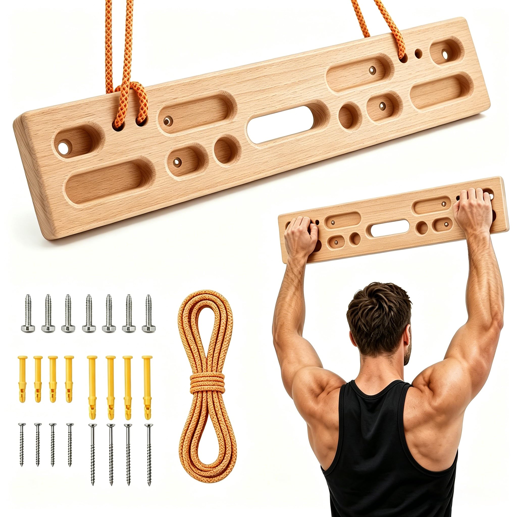 Hangboard für Kletterer,Tragbares Kletterhangboard, Fingerkraft Training, als Hangboard für Klettertraining Indoor und Outdoor für Einsteiger ins Klettertraining, Sportklettern & Bouldern