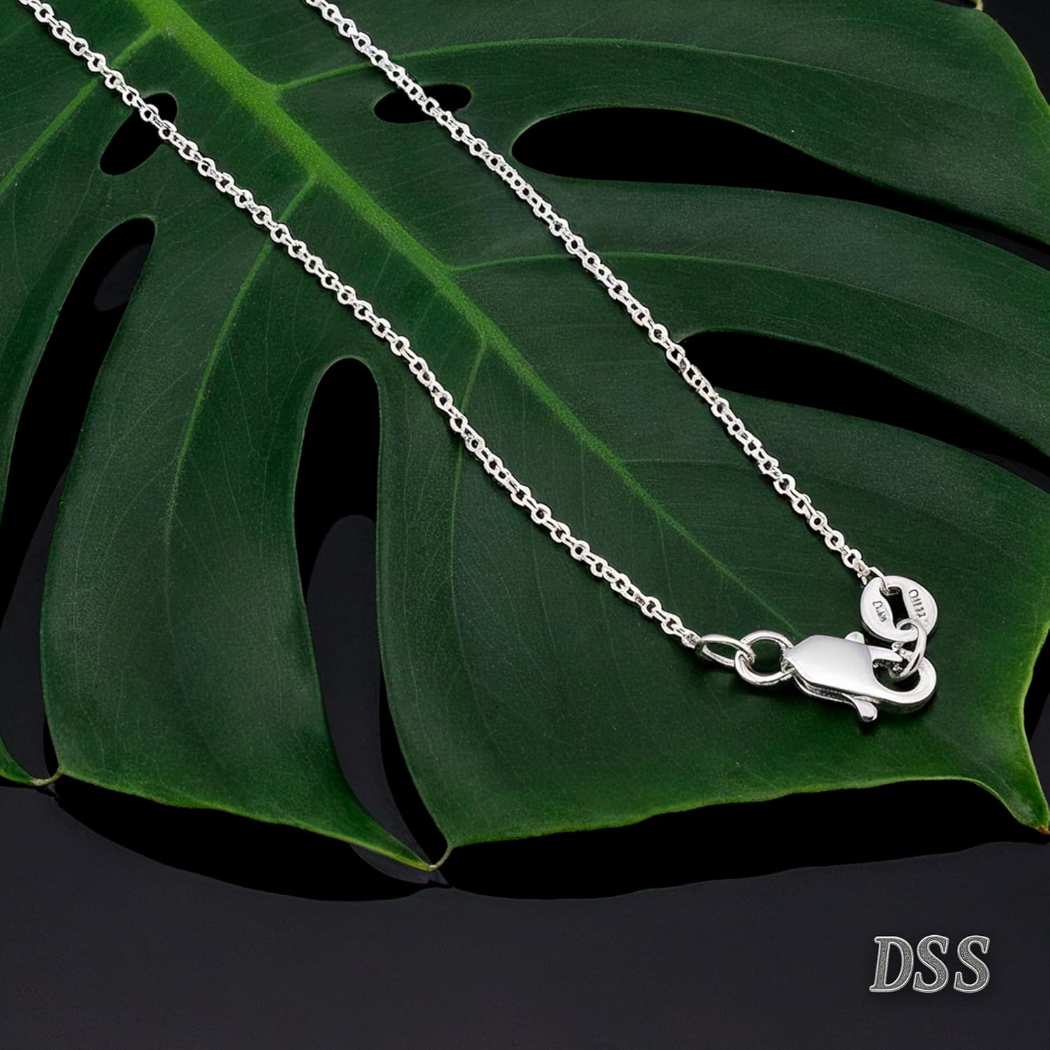 DSS 925 Sterling Silver Necklace for Women, Cable Chain 0.8mm, Lobster Claw Clasps, Sterling Silver Chain, Italian Jewelry for Women, 16in - 30in - Image 4