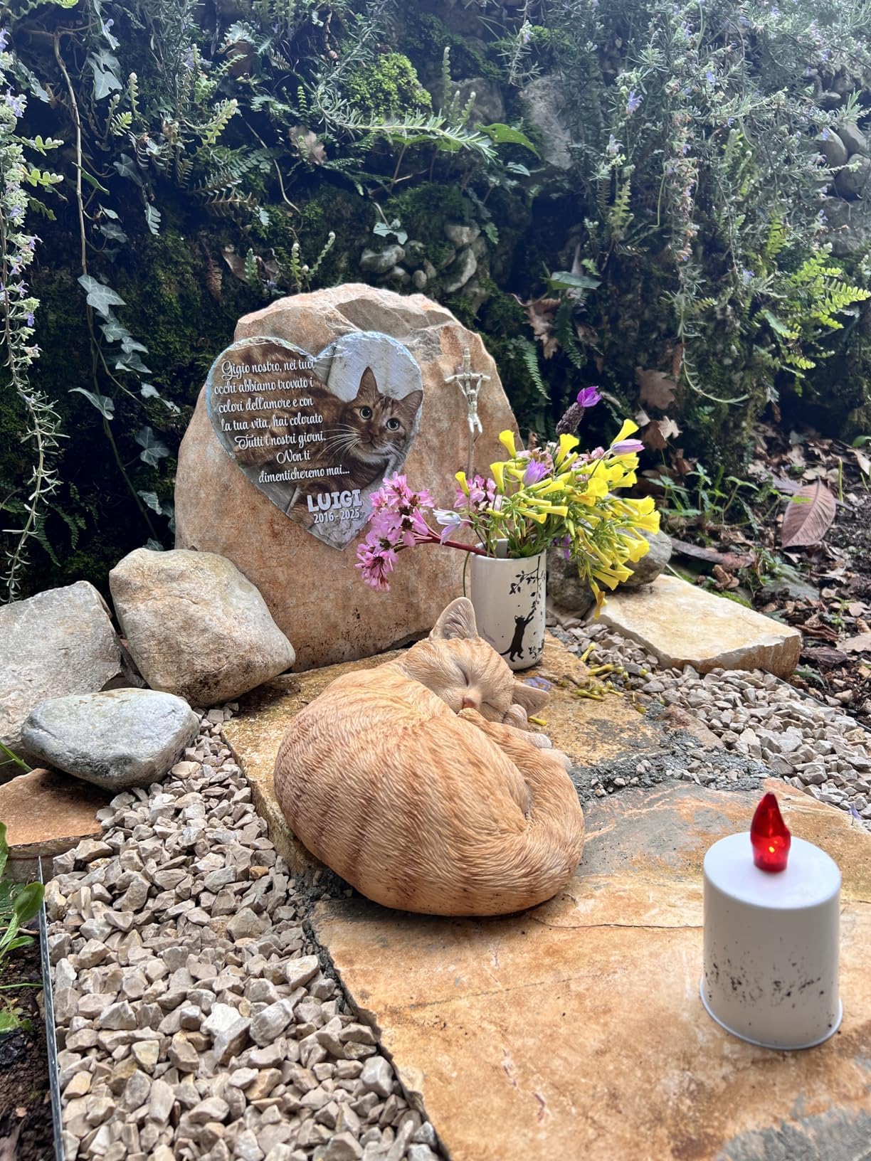 Lapide commemorativa a forma di Cuore per Cane e Gatto, Cuore in pietra di Ardesia con foto personalizzabile del tuo animale domestico e frasi