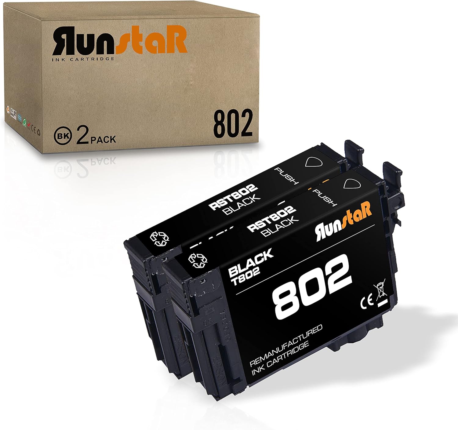 Gеt Pорulаr оƒƒеr Run Star Remanufactured 802XL Black Ink Cartridges Replacement for 802 802XL T802XL T802 use with Workforce Pro WF-4740 WF-4730 WF-4734 WF-4720 EC-4040 (2-Black)