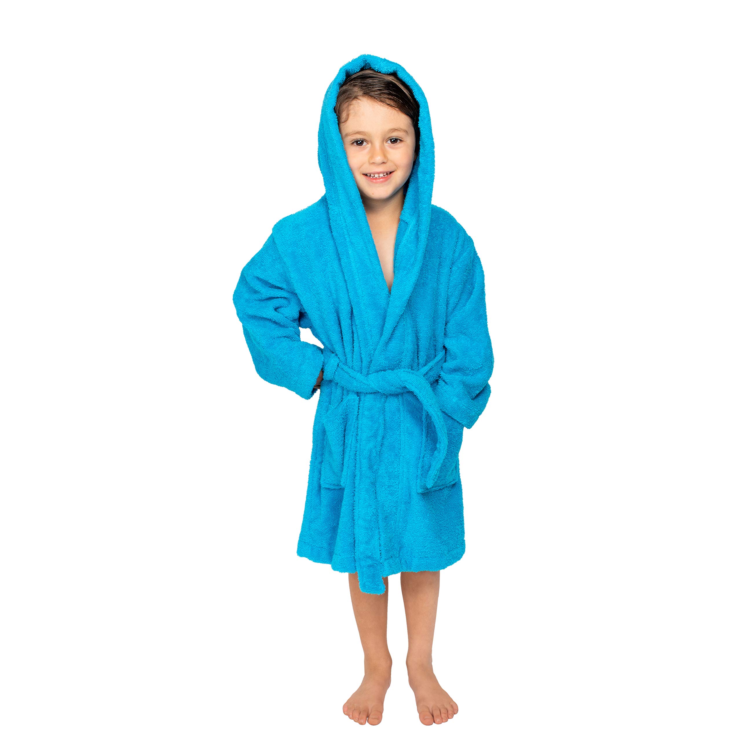 BAGNO MILANO Organic Turkish Cotton-Acrylic Boys Girls Hooded Bathrobe