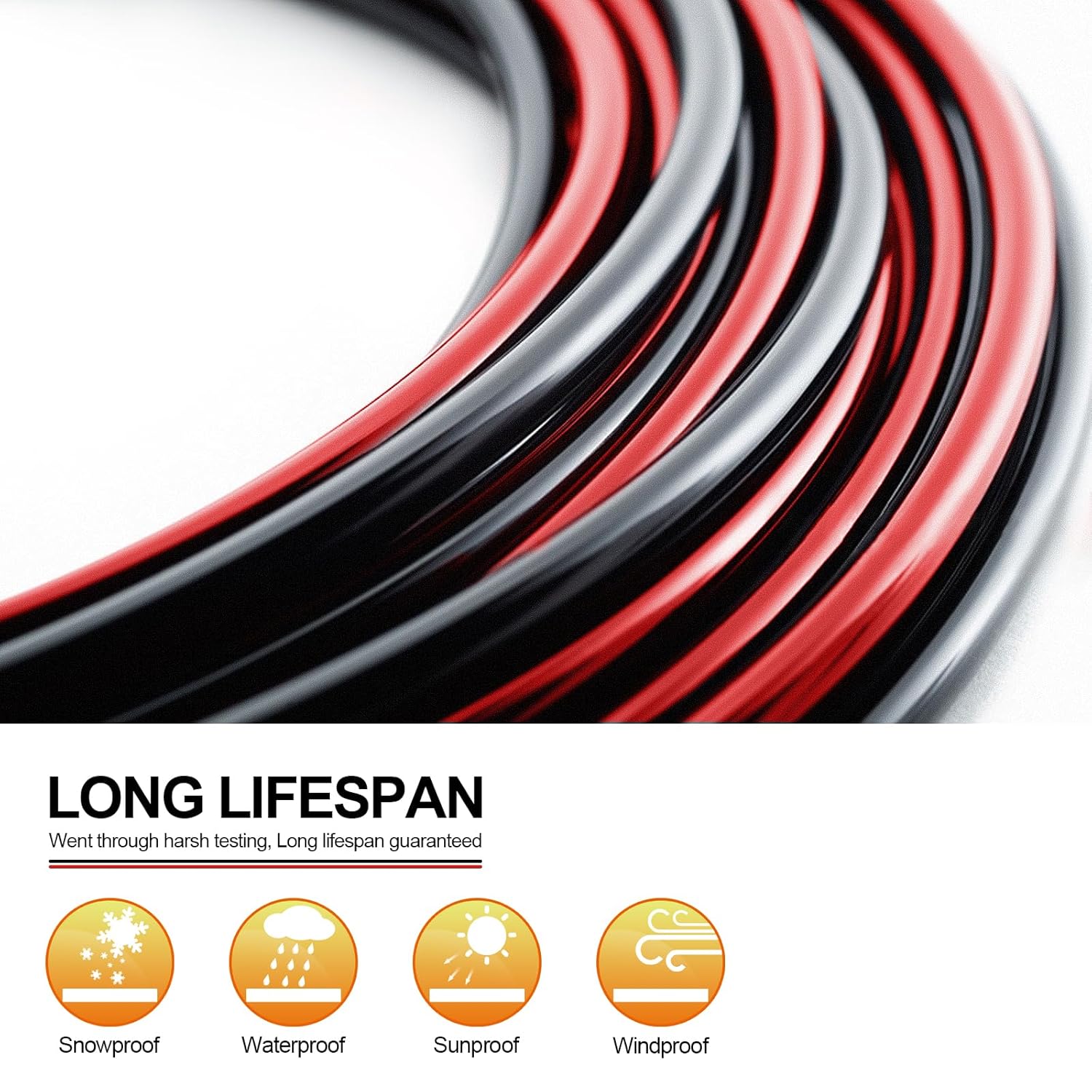 10 Gauge Wire - iGreely Solar Panel Wire 100Ft Black & 100Ft Red 10AWG(6mm²) Tinned Copper UV Resistant Cable for Solar Panel MPPT Controller Boat Marine Automotive RV Outdoor