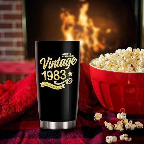 Miniatura 5 de KERAOO Vasos de feliz cumpleaños 40 para hombres y mujeres, regalos de acero inoxidable en 1983, regalo de cumpleaños de 40 años para esposa,