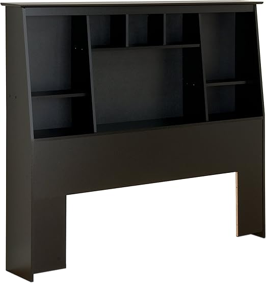 Prepac Tall SlantBack Bookcase Headboard, Black, Full