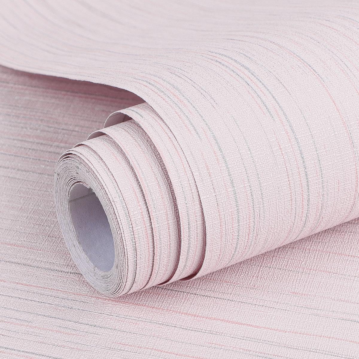 Carta Da Parati Adesiva Blu Tessuto Lino - Rivestimento Autoadesivo Rimovibile Per Mobili E Pareti - Foto 11