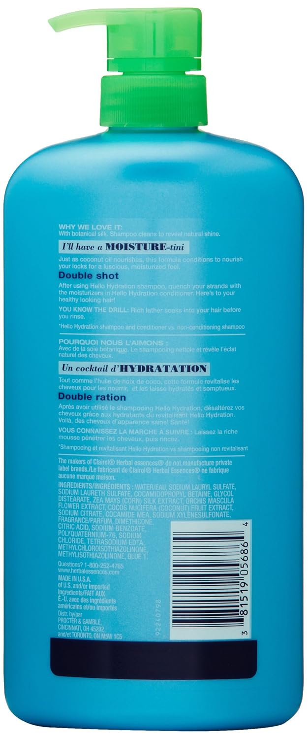 Herbal Essences Hello Hydration Moisturizing Shampoo with Coconut Essences, 33.8 fl oz