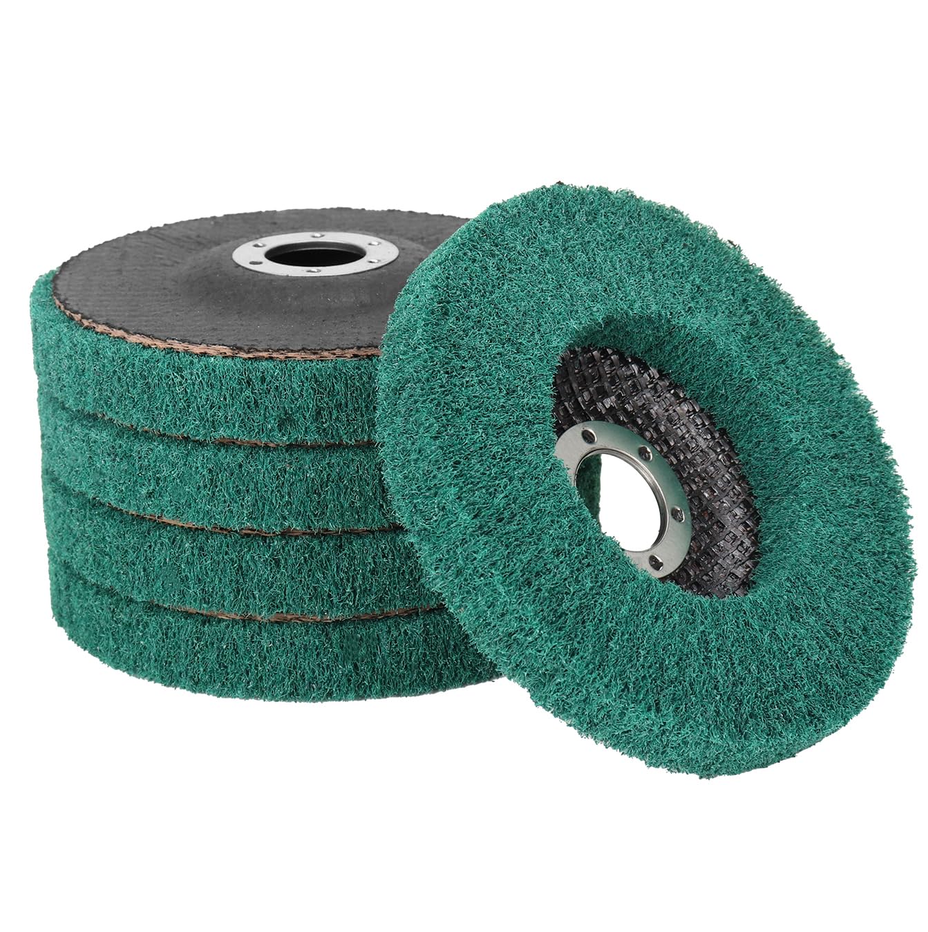 NuoDunco 5Pcs 5"x7/8" Nylon Fiber Flap Disc Grinding Polishing Wheel for Angle Grinder 0.7"(18mm) Thick, 180 Grit