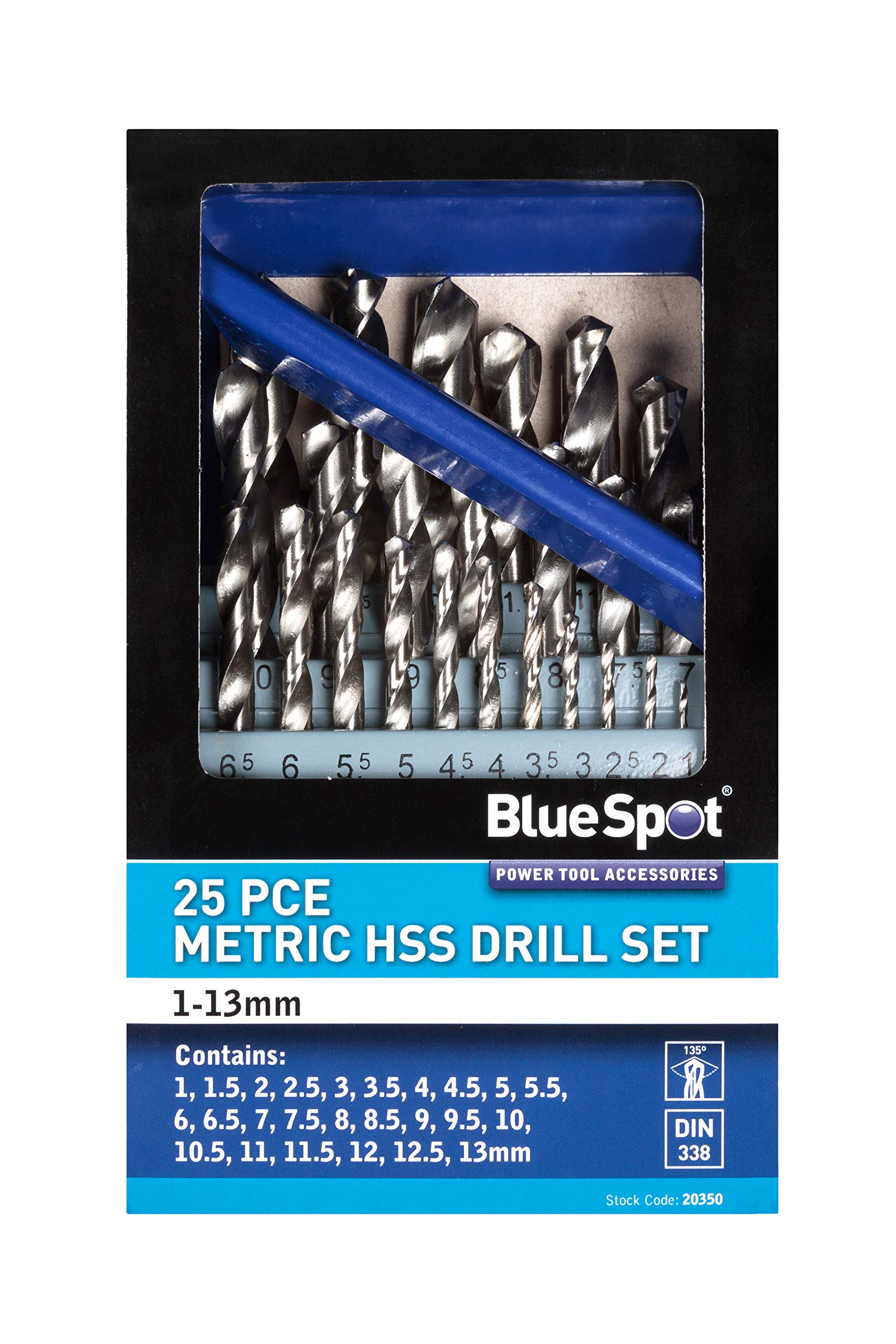 BlueSpot 20350 25 PCE Metric HSS Drill Set (1-13mm)