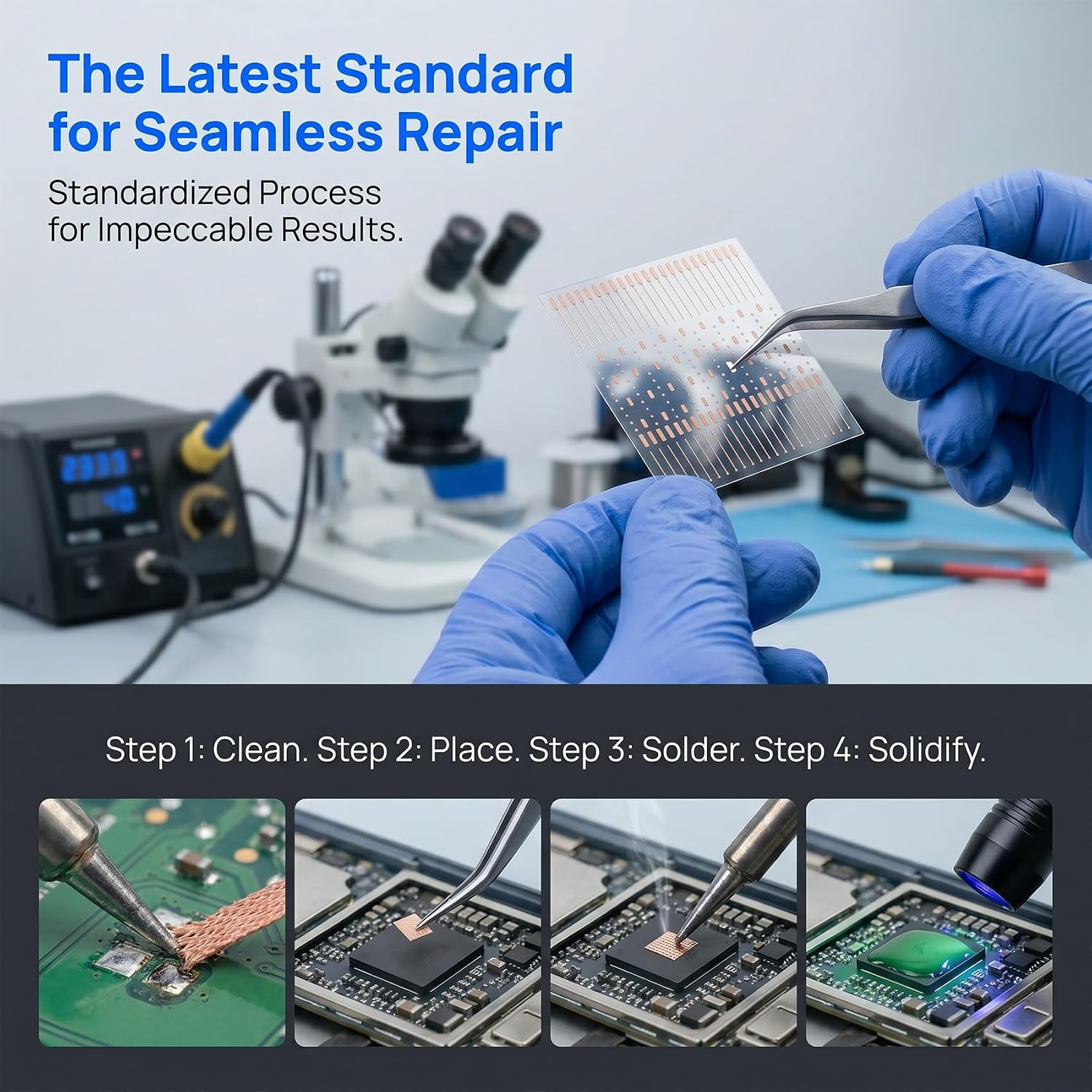 208 Dots PCB Trace Repair Kit, Circuit Board Repair Kits, Soldering Lugs Solder Piece Rework Pad, Repairing Spot for Phone IC Touch PCB Fingerprint Welding Plate